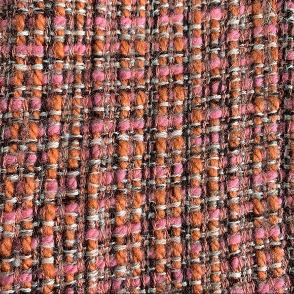 Sigrid Olsen 70s Style Pink Wool Blend Floral Peek A Boo Slit Tweed Skirt Size 2 - Picture 12 of 12